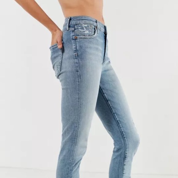 Agolde Sophie Crop High-waisted Ripped-Ankle Jean - Picture 2 of 16